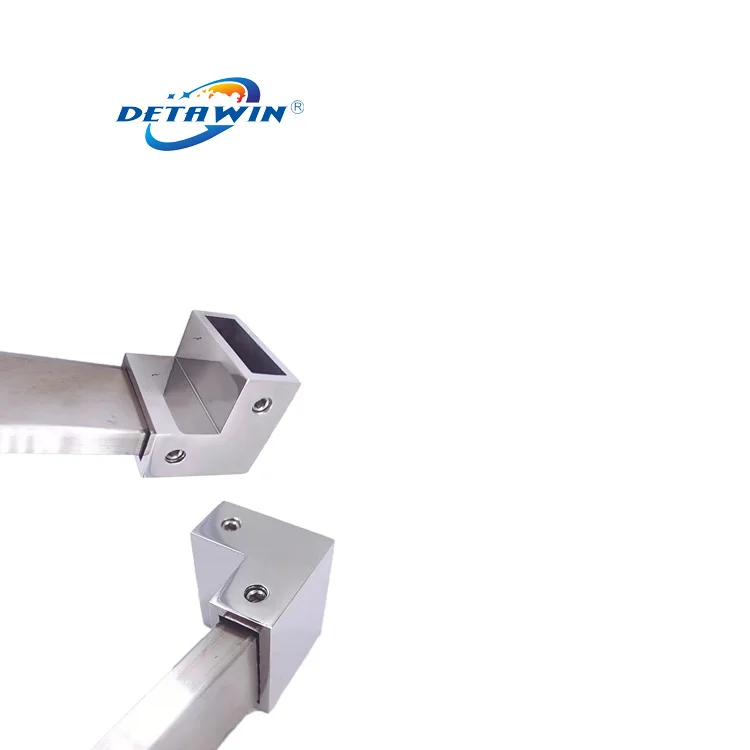 304 Stainless Steel /Brass Pipe Fittings 90 Degrees Square Tube Connector For Bathroom Shower Door