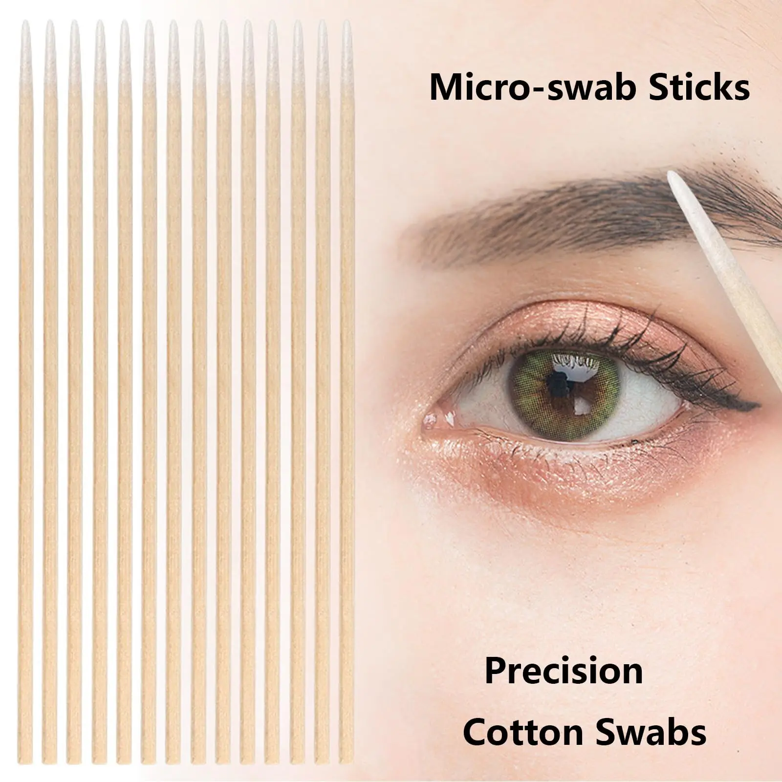 100pcs 7cm 10cm Pointed Cotton Swabs Wooden Handle Makeup Health Medical Ear Jewelry Clean Sticks Buds