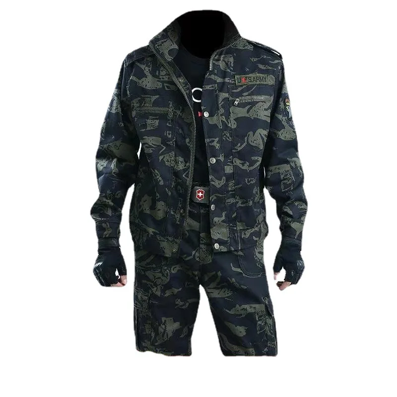 Topgear New Tactical Jacket Camouflage Suit Black Python Suit Male Safari Wear-resistant Work Clothes Labor Customization Suit