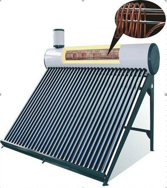 Copper Coil Pre-heated Thermosiphon Vacuum Tube  Balcony Solar Water Heater Black
