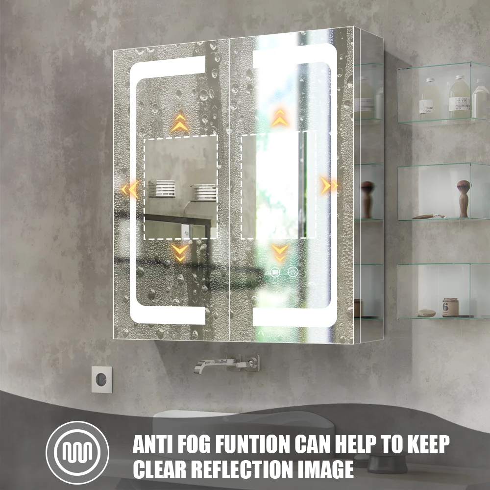 Bathroom mirror cabinet fashion furniture with light