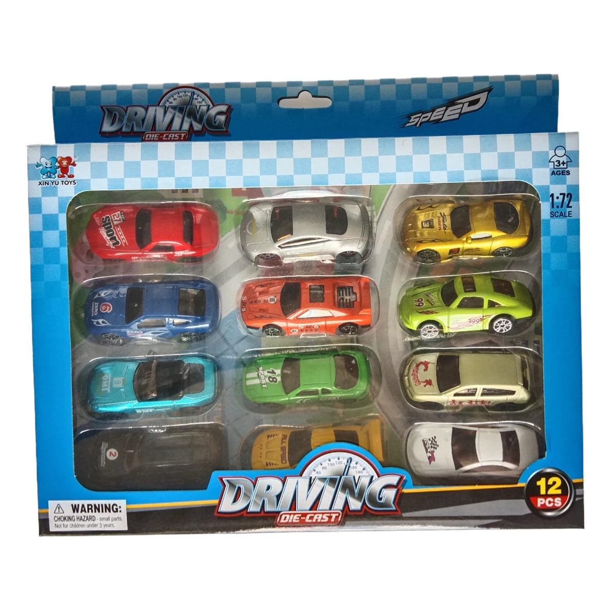 XINYU 12 Models Assorted 1/64 Scale Diecast Car Alloy Model Collection Metal Toys Free Wheeling