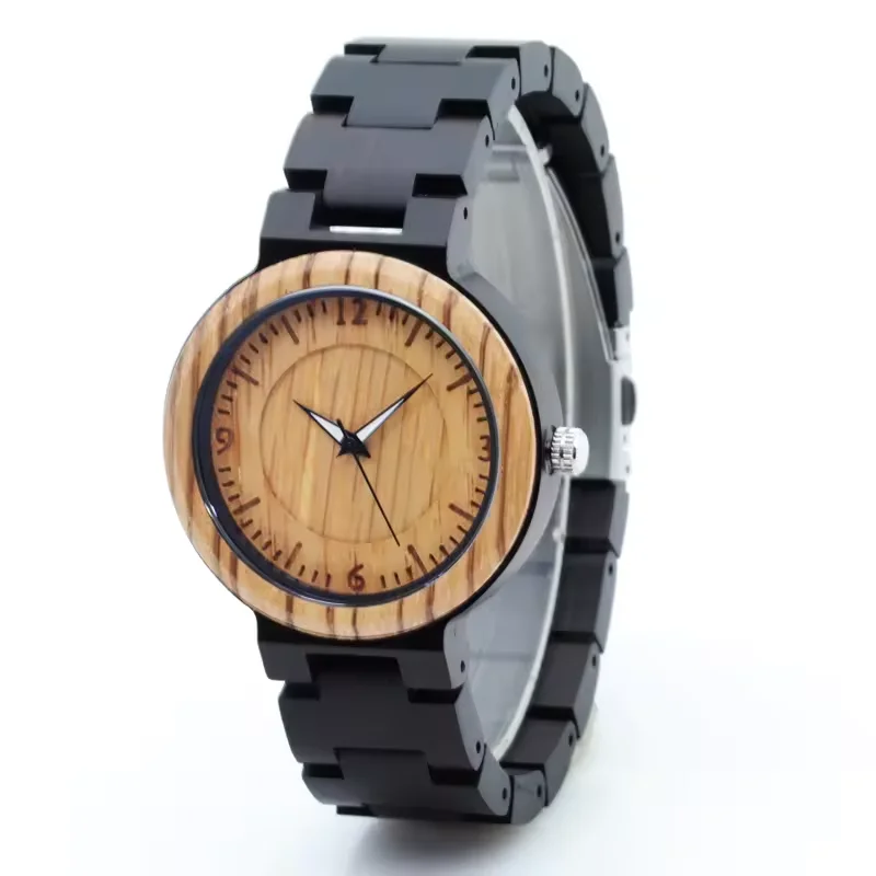 Luxury engraving hour markers watches with wood custom your logo engraved watches private logo watch