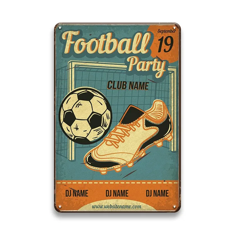 Wholesale custom  vintage tin signs Back to College football tin signs  for wall decoration