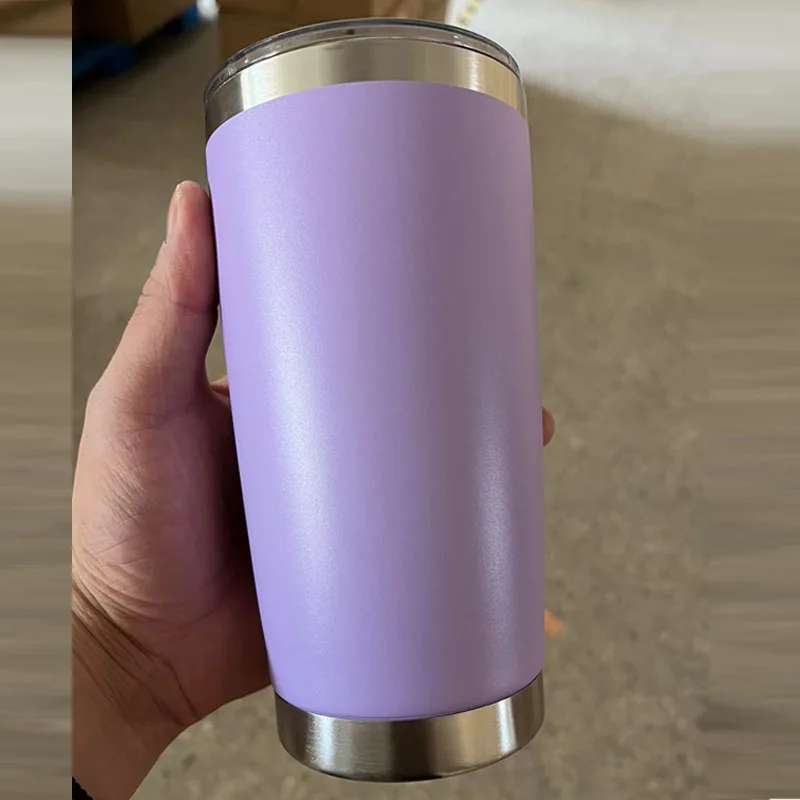 Wholesale 20oz/600ML Powder Coated Vacuum Tumbler Custom Logo Stainless Steel Double Wall Coffee Cup