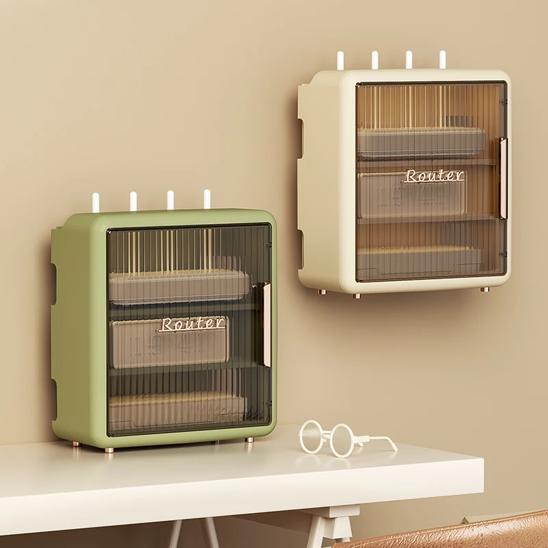 Wall-mounted Wireless Wifi Router Storage Box Cable Power Organizer Hanging Plug Board Bracket Display container rack