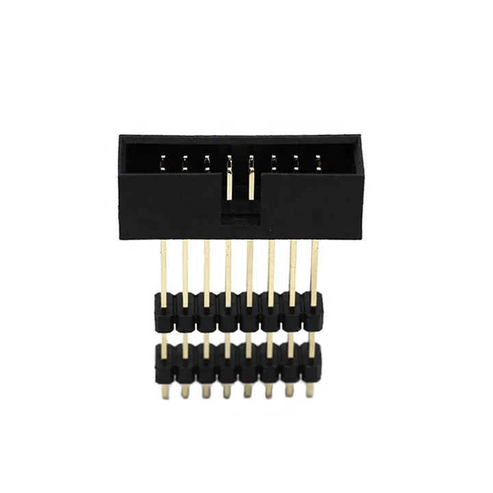 2.54mm Pitch Dual Row SMT Brass Gold Plated Box Header Connector PA6T 2*3P-2*40P PCB