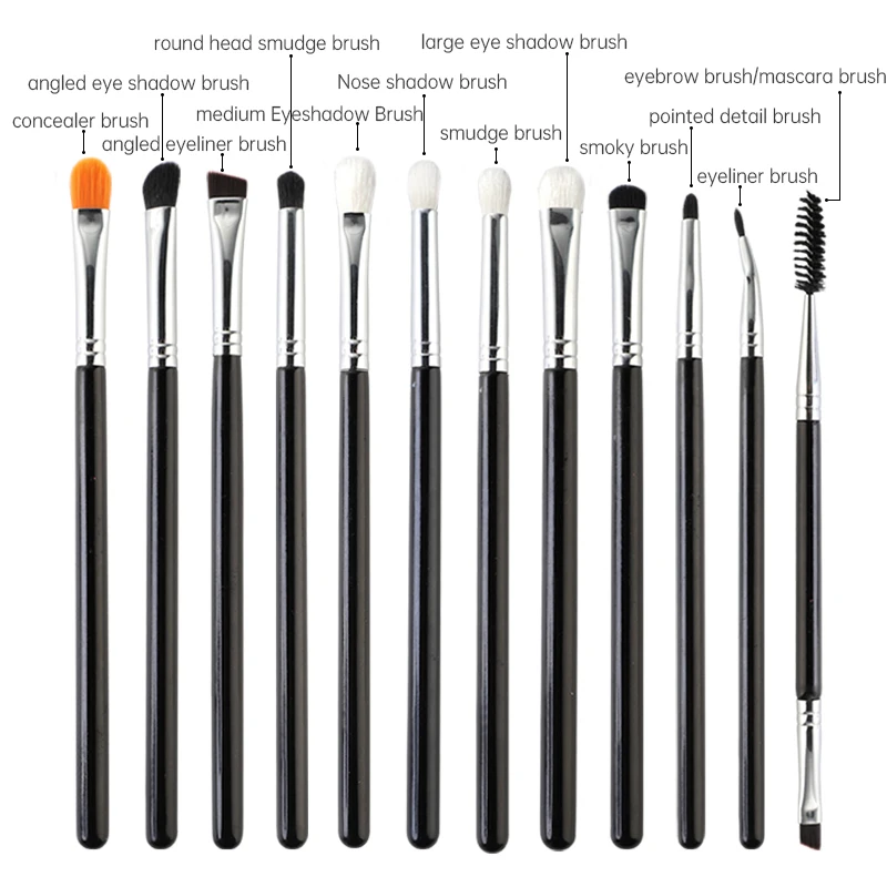 FEIYAN Best Quality Copper Material Custom Private Label Thin Angled Brow Brush 2 In 1 Mascara Eyebrow Brush With Spoolie