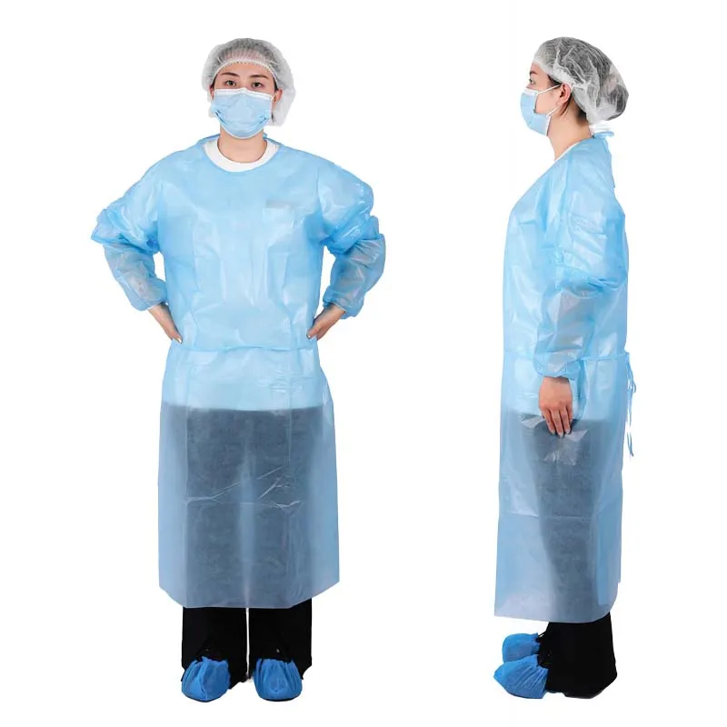 High quality custom disposable isolation gown pe gown Applied to hospitals