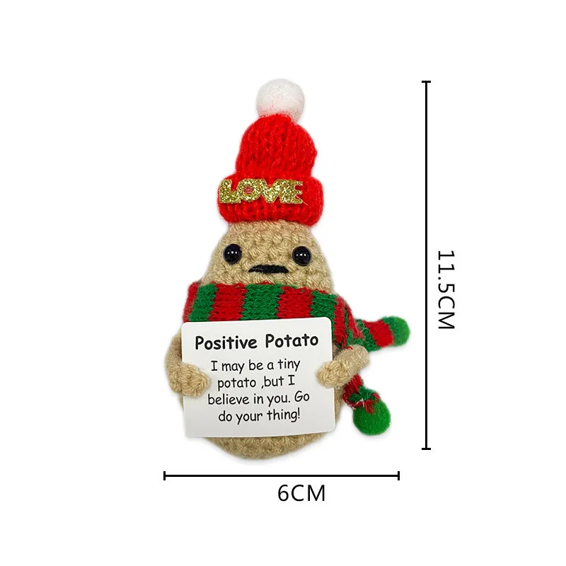 Christmas Positive Potatoes Crochet Dolls Knitted Crochet Doll Emotional Support Crochet Gift Home Decor Inspirational Gifts
