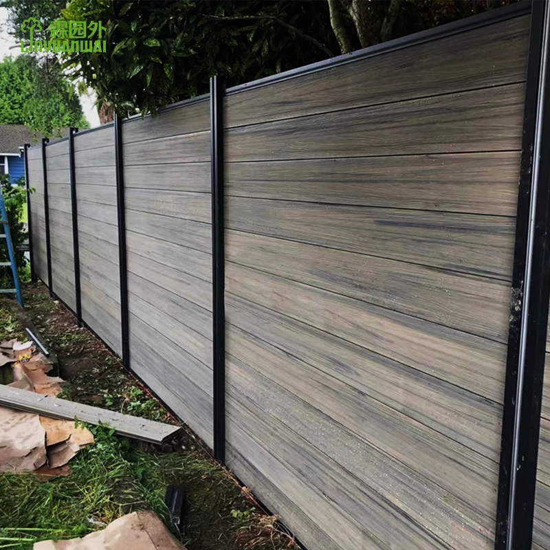 Linyuanwai Waterproof WPC Fence Panel Wood Plastic Composite Decorative Fencing Garden Wall Privacy Fence