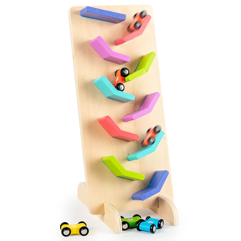 OEM/ODM Zabawka water track toy Wooden animal sliding track classic ramp toy sliding fish ball rainbow tackle toy