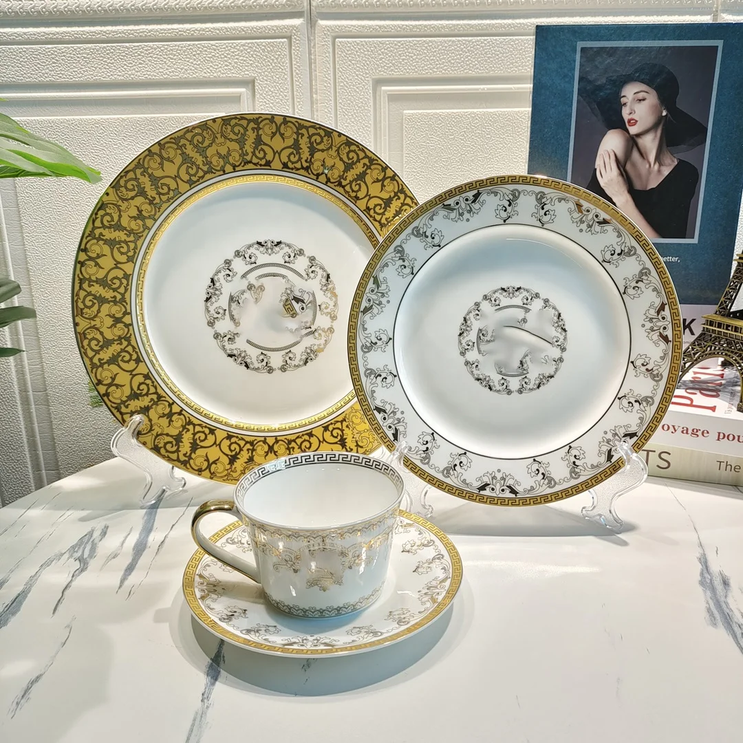 Wholesale porcelain tableware set fine bone 4pcs plate and mug set