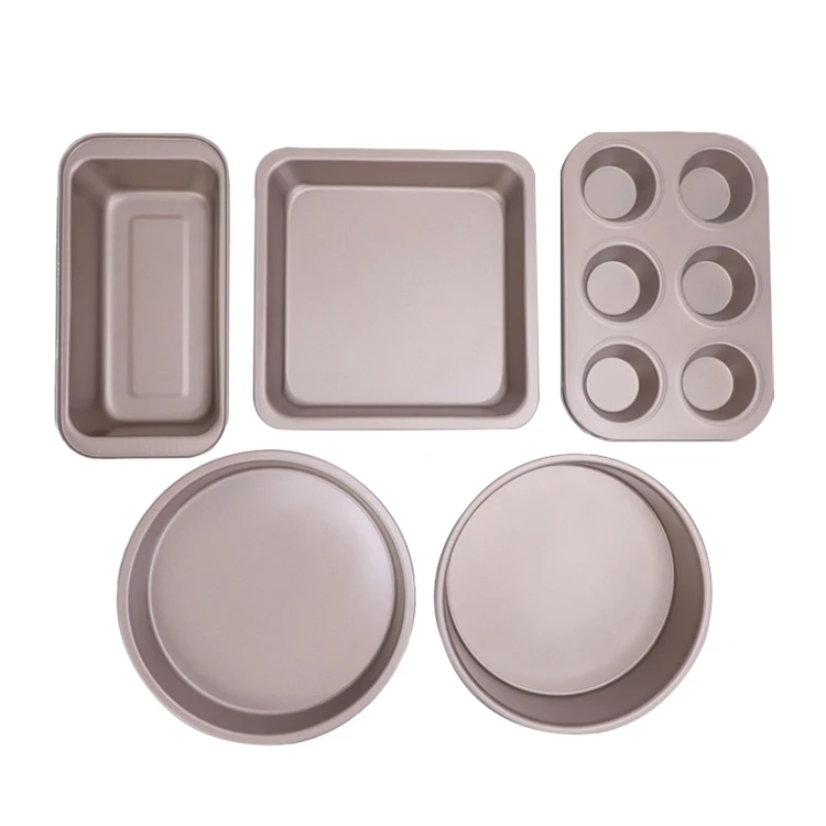  Wholesale Baking Pans Cake Mold Toast Model Pizza Pan 5 Pieces Carbon Steel Non Stick Bakeware