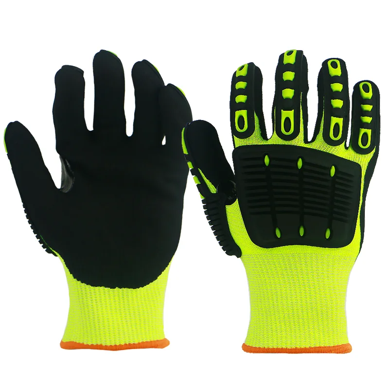 High visibility Safety Work Cut Proof Best Safety Heavy Duty Mechanic Anti Impact Shockproof Gloves