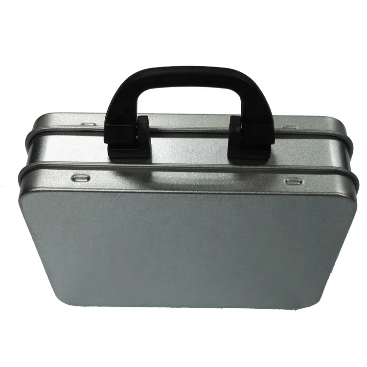 Metal Tin Lunch Box for Cookie Mini Small Silver Each Tin Box in a Poly Bag, Proper Quantity Into an Exporter Carton. Tinplate