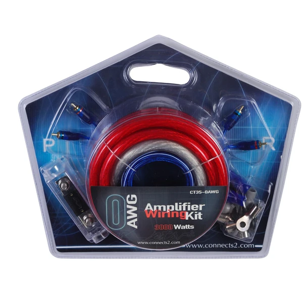 Прозрачный матовый гибкий автомобильный комплект проводки AMP 0 AWG CU комплект аудиокабеля для автомобиля