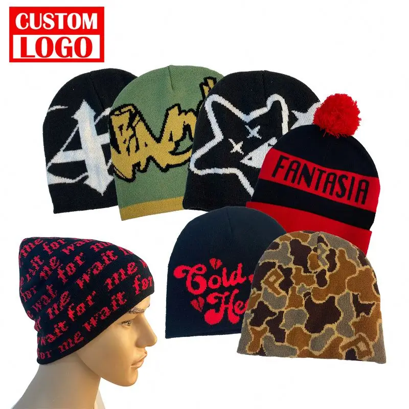 Factory Wholesales Beanies Hats With Your Own Logo And Patch Custom Beanie Hat Embroidery Logo