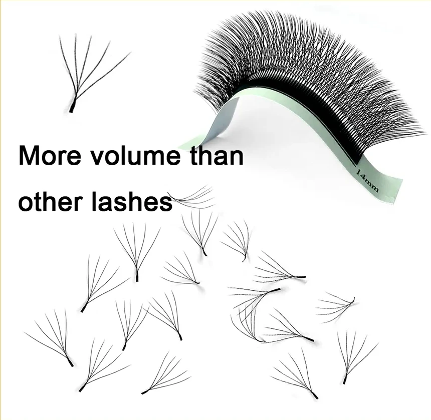 5D W Fake eyelashes Naturally curl Eyelash extension Premade volume fans lashes False eyelashes 3D 4D 6D W cilia