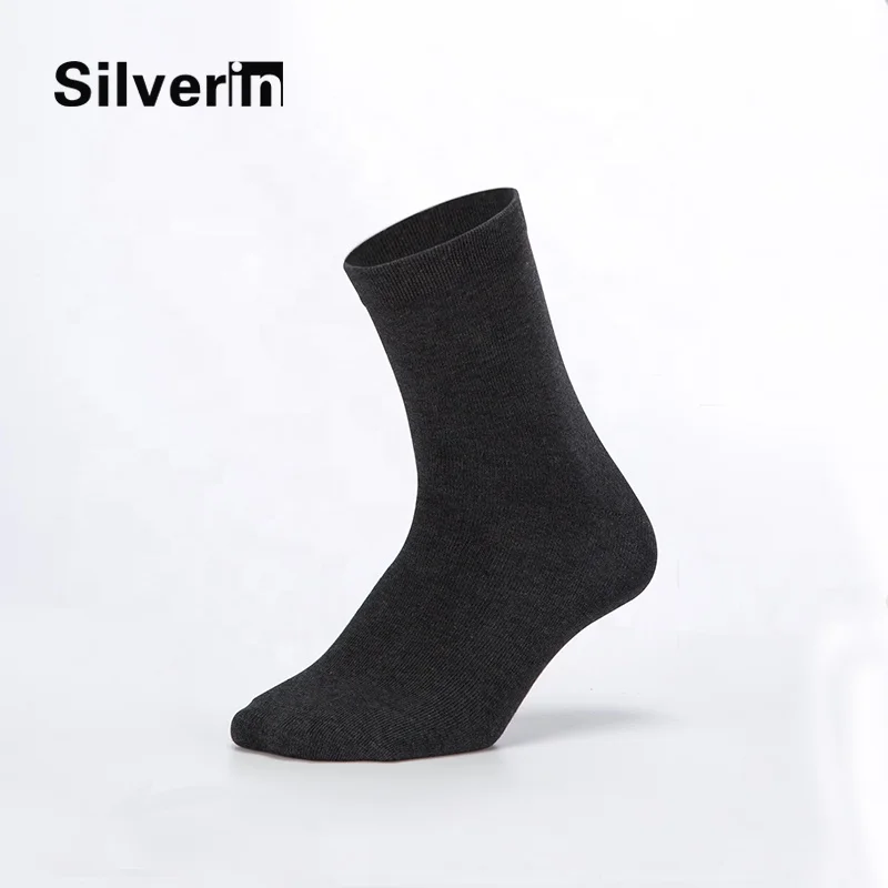 Daily work silver anti-bacterial anti-odor calf men socks