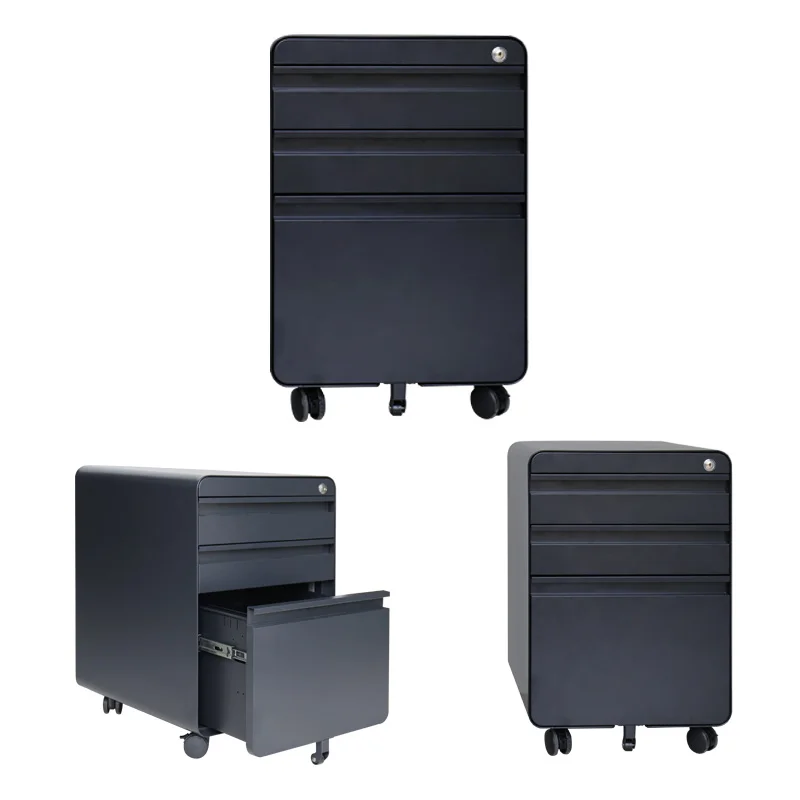 Luoyang   steel metal storage cabinet Metal Storage Almirah Movable Three Drawers File Metal Cabinet