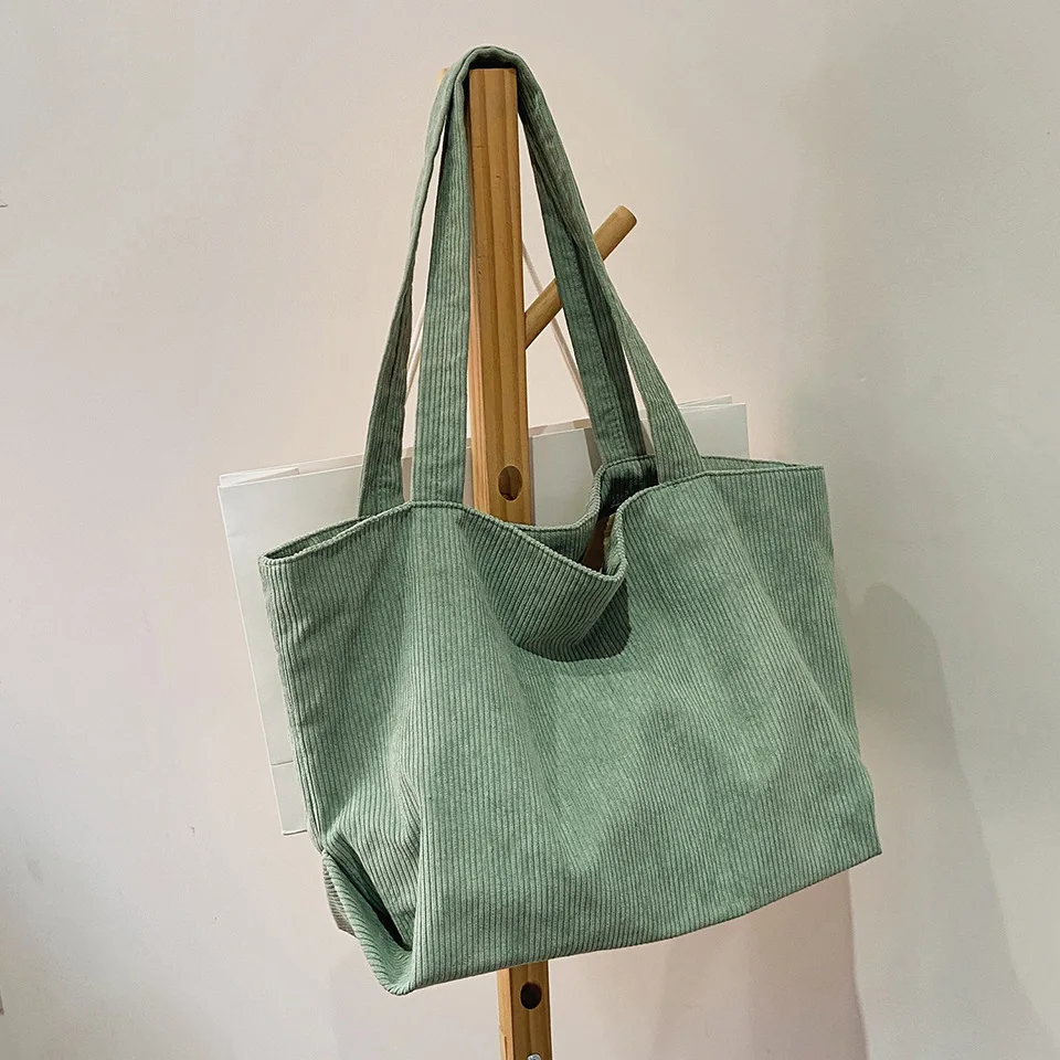 Wholesale High-capacity Portable Reusable Custom Shopping Corduroy Tote Bag