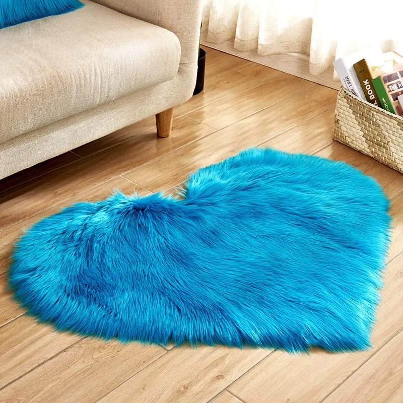 
New Arrival Love-shaped Living Room Carpet Plush Shaggy Bedroom Floor Carpets 