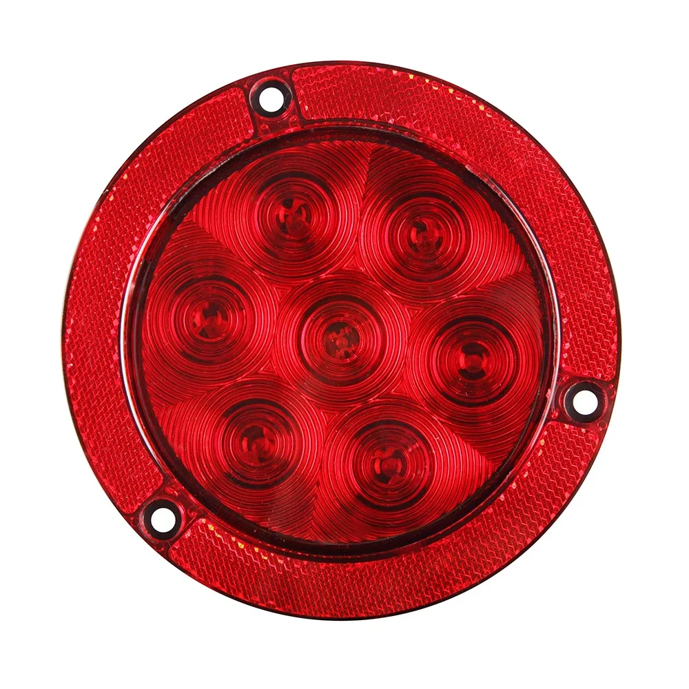 4 inch Round LED Light Stop/Tail/Turn, Flange Mount w/ Reflex Ring rv led lights