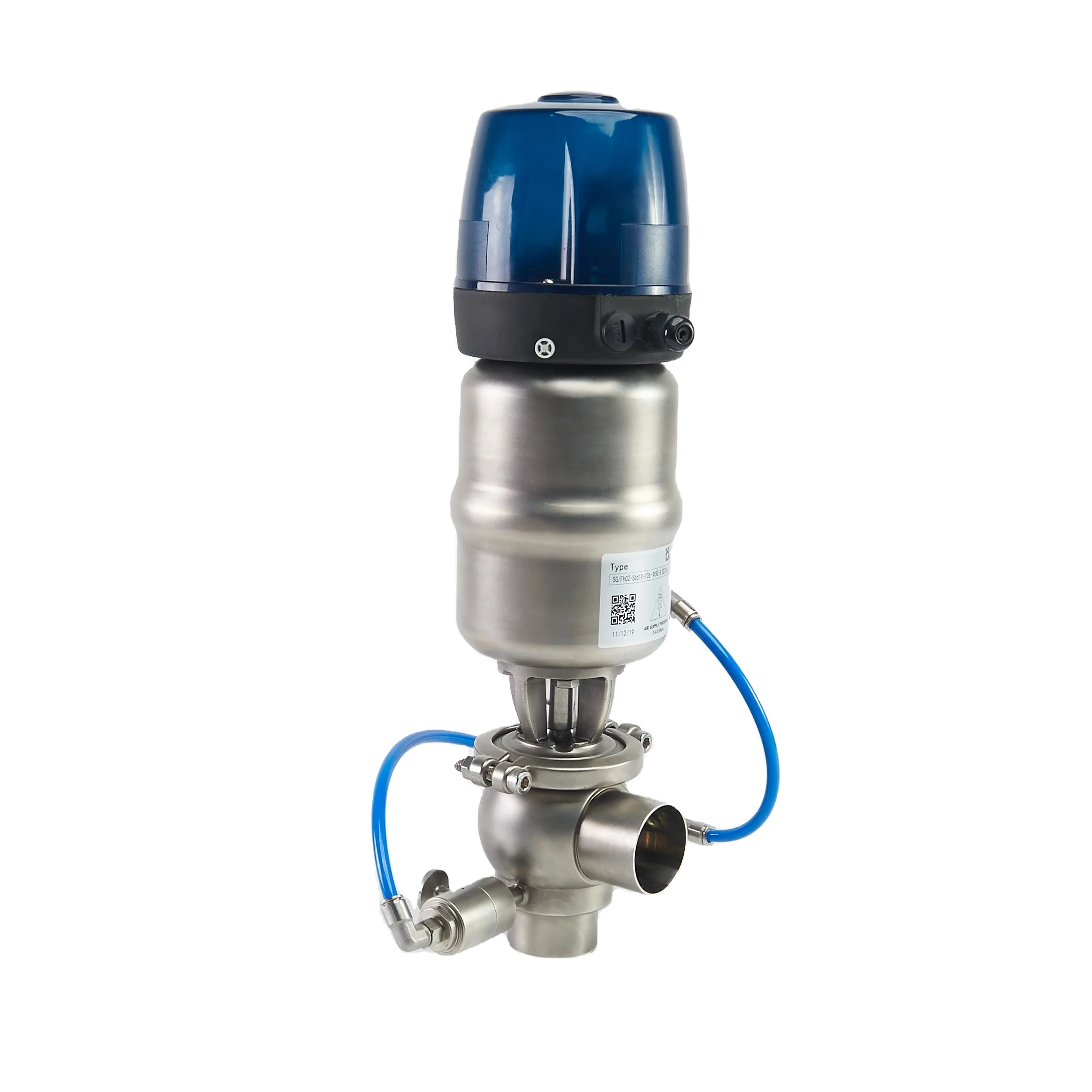 FH02 Sanitary Stainless Steel SS304 SS316L External Cleaning Four Ways Single Seat Double Seal Mix-proof Valve