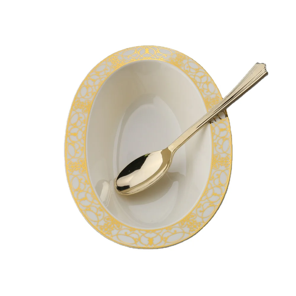 Высококачественные большие Смешанные Оптовые овальные десертные сервировочные пластиковые салатные одноразовые чаши