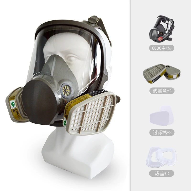 Direct Sale 6800 Full Face Rubber Particulate Respirator Gas Mask with Double Filters for Breathing Apparatus