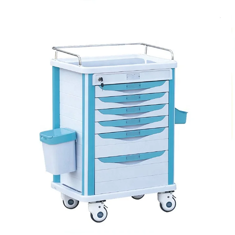 
Factory price ABS Hospital crash medicine delivery cart medical trolley 