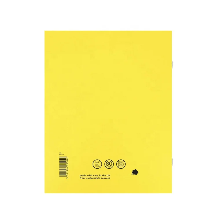 Wholesale Factory Price Cheap Yellow Notebook Workbook  A4 Soft Cover 80 pages 75 gsm School Exercise Books for Student
