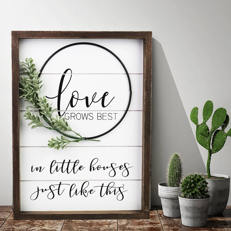 Custom wooden wall hangings decor wood picture frame farmhouse vintage home decor wall decor for bedroom