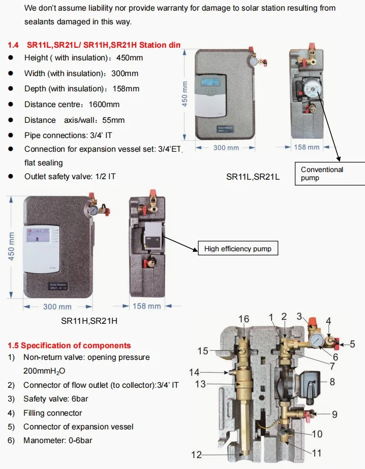 Solar pump station solar hot water station solar working station