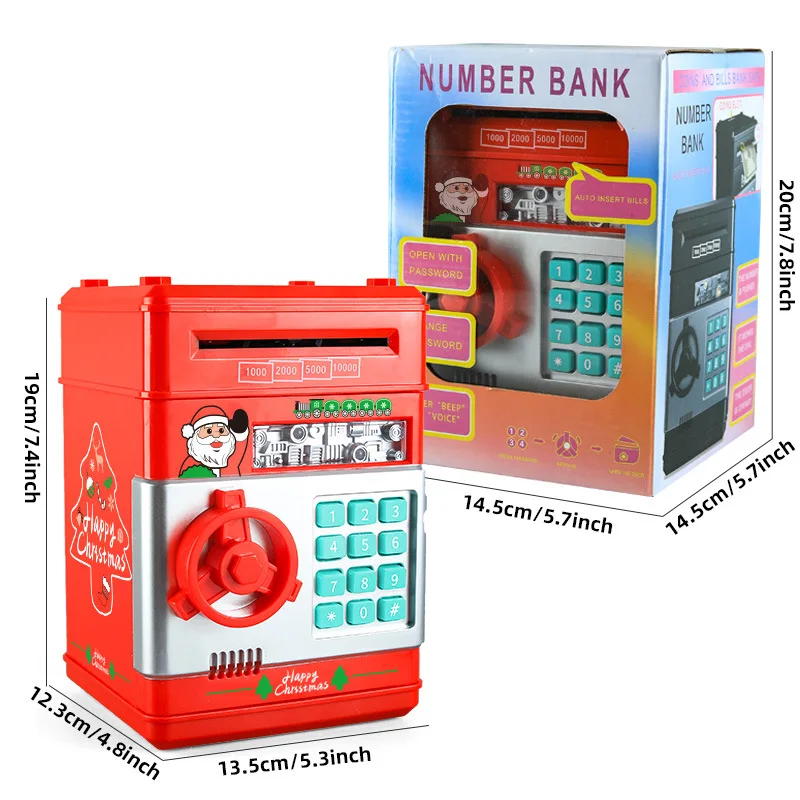 Christmas piggy bank for kids new year gifts Electronic Piggy Banks Money Savings Box Toys Mini ATM Coin Bank for Children