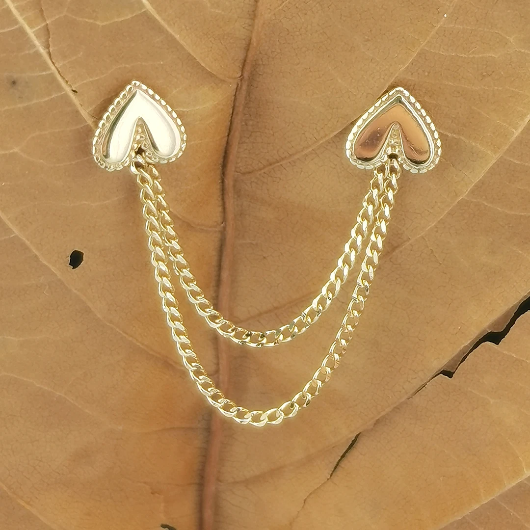 Wholesale Custom 14K Solid Gold Nose Cartilabe Hiphop Piercing Connection Cuban Chain Charms 18K