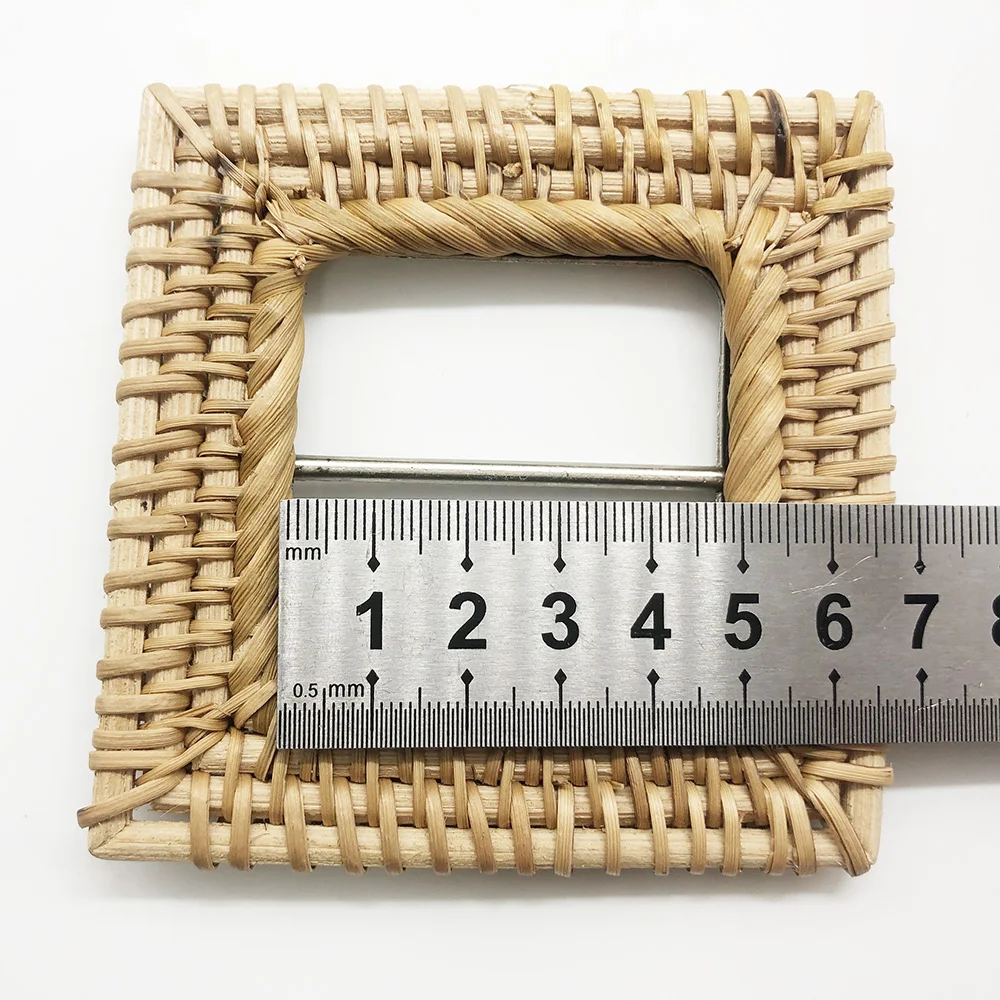 9CM Big square Rattan Buckle With 5cm Inner Size Silver Zinc Alloy Metal Buckles For Women Belts