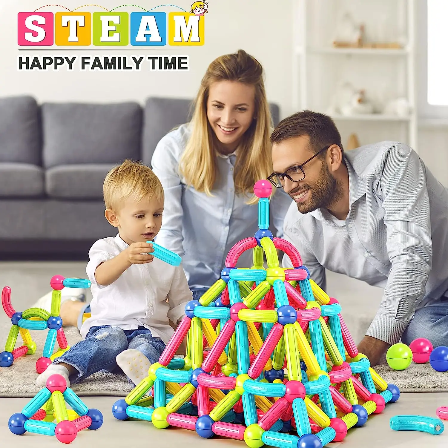 2023 Hot Selling Kids Montessori Magnetic Rod Sticks And Balls Magnet Toy Building Blocks Other Educational Toys For Children