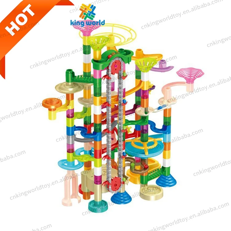 Battery Operated 236 Pieces New DIY BLOCKS Set,Marble Run Building Blocks Toy,Stem Toys Educational Marble Track Race Tower Toy
