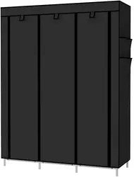 Removable Clothes Storage Non Woven With 6 Storage Shelves Hanging With Two Positions Portable Wardrobe