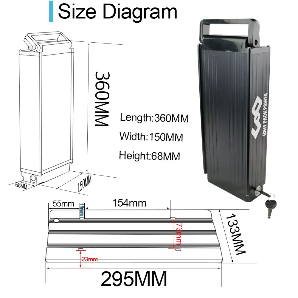 500w 1000W 48v 15ah rear rack battery for electric bike monster electric bike electric city bike