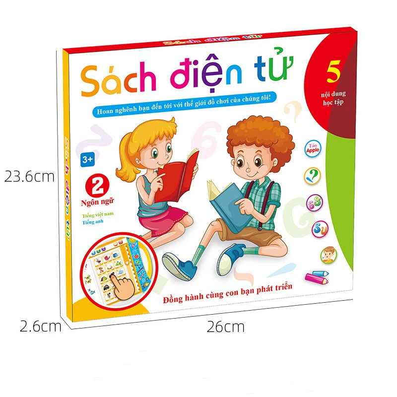 Hot Sale Vietnamese English Bilingual Kids Electric Point Reading Machine Learning Machine Sound E-Book For Children