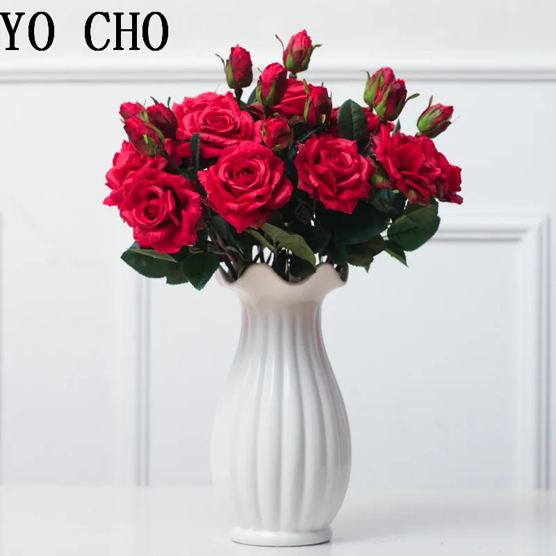 Real Touch Moisturizing Rose DIY Party Decoration Silk Artificial Flower Rose Wedding Wall Flowers Festival Home Decor