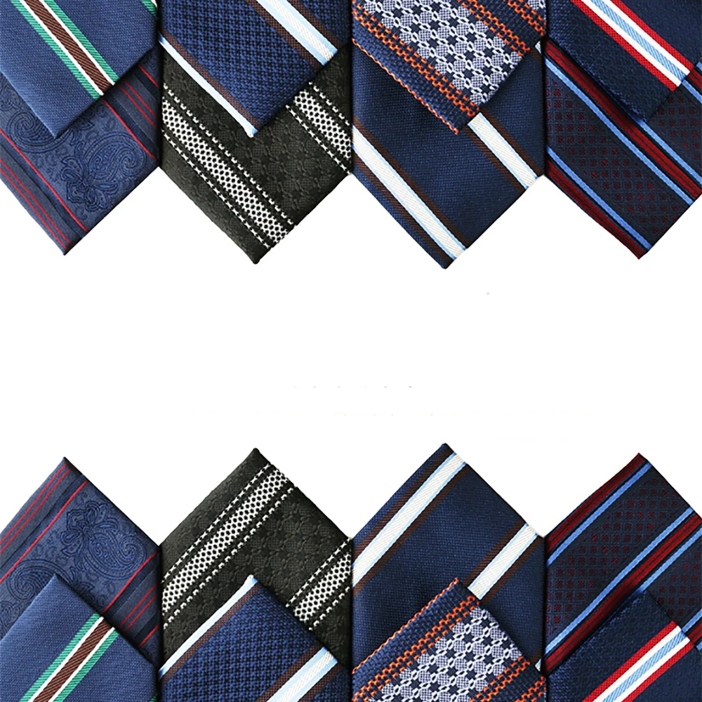 Новый Классический мужской галстук из 100% полиэстера синий галстук в клетку полосатый деловой галстук шелк