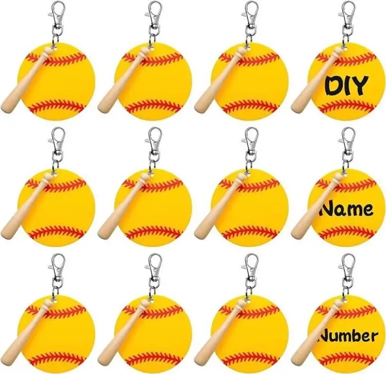 Souvenirs Gifts Customized Key Chain Sublimation Blanks Mini Baseball Keychain