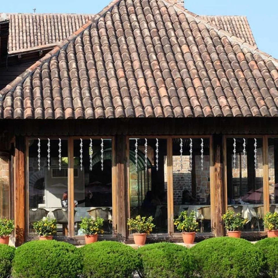 30cm Bird Repellent Wind Spiral rod Twister Reflective Scarer Rods to Keep Birds Away