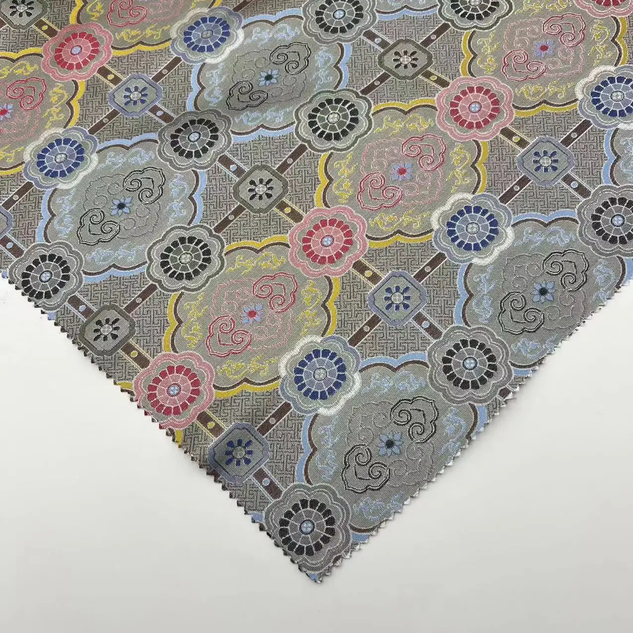 High quality feel silky 100% polyester fabric curtain sofa towel jacquard polyester fabrics
