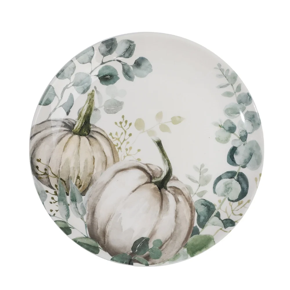 Fall Ceramic Pumpkin Dinnerware Plates Best Price Round Hand Painted Plates