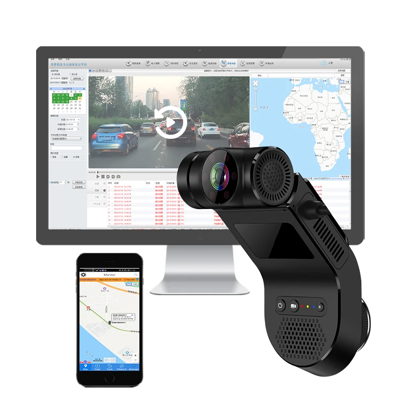 AOEDI D05 4G Dual Dash Cam Taxi Camera Fleet Driver Cam Management System Car DVR with GPS